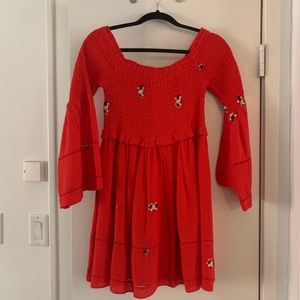 Free People passion red dress for summer or fall!